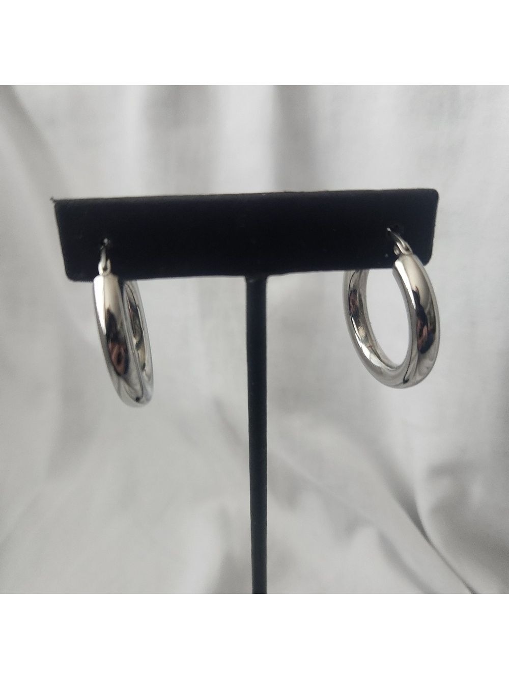 Minimalist Steel Hoop Earrings